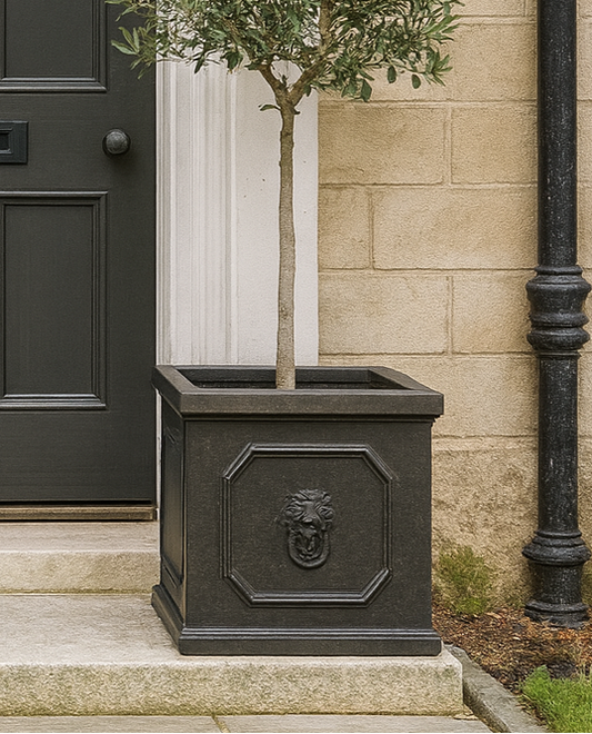 Lionhead Box Planter - Stonelite / Fibreclay