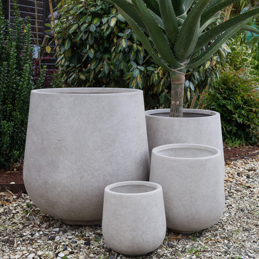 Rustic Tall Bowl Planter - Stonelite / Fibreclay