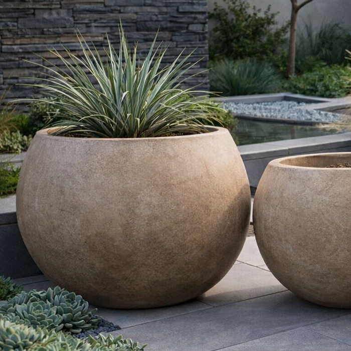 Rustic Bowl Planter - Sand
