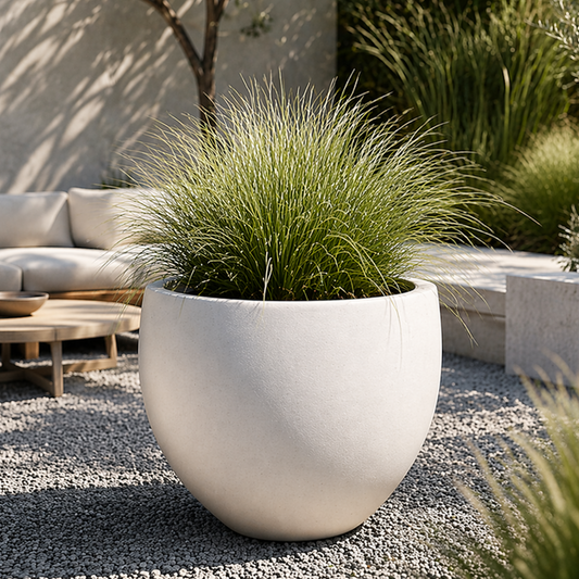 Rustic Egg Planter - White