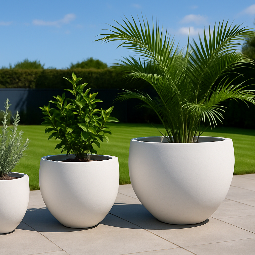 Rustic Egg Planter - White